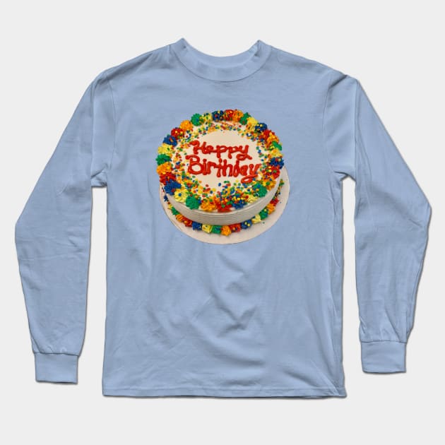 Birthday Cake Long Sleeve T-Shirt by SPINADELIC